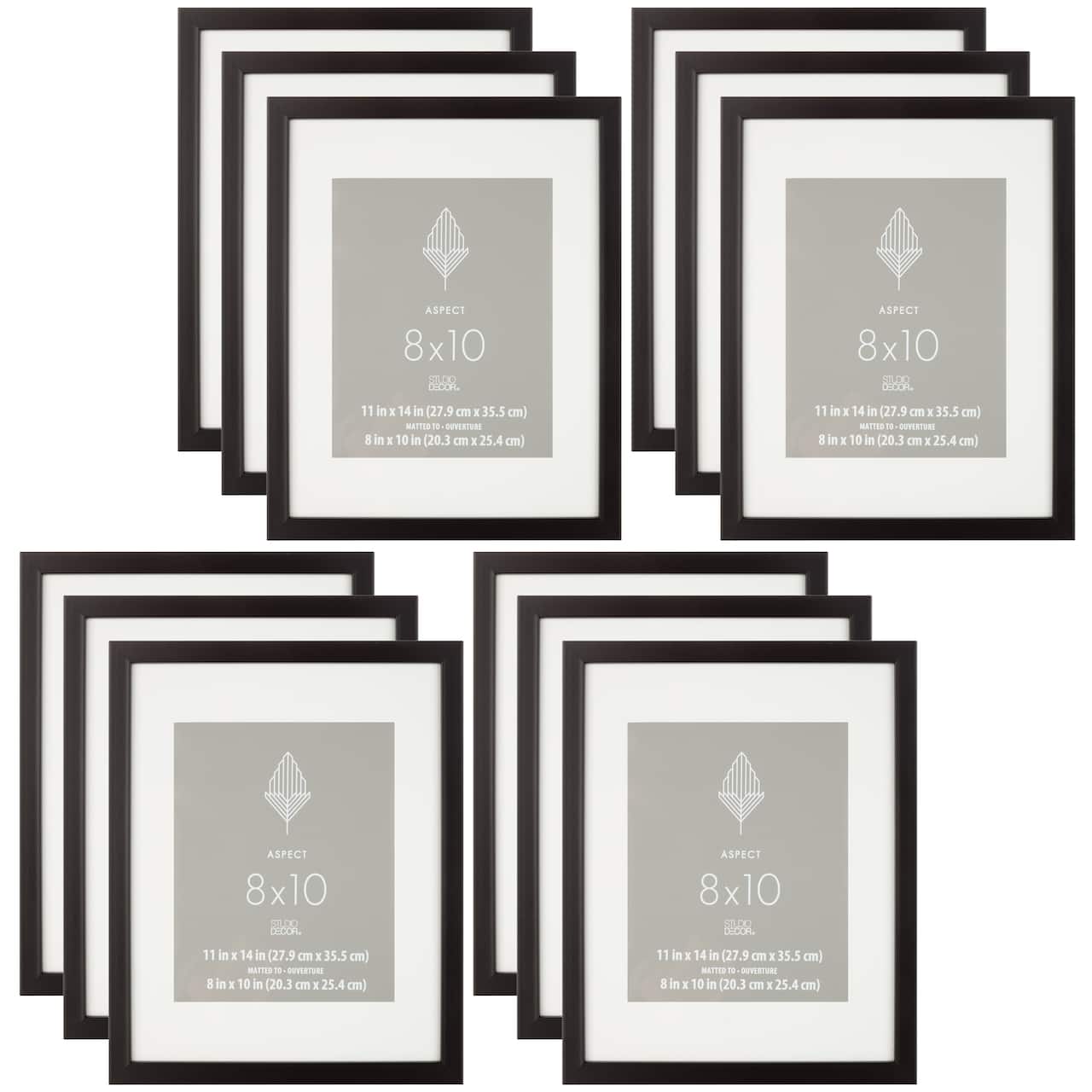 12 Pack: Black Frame With Mat, Aspect by Studio Décor®